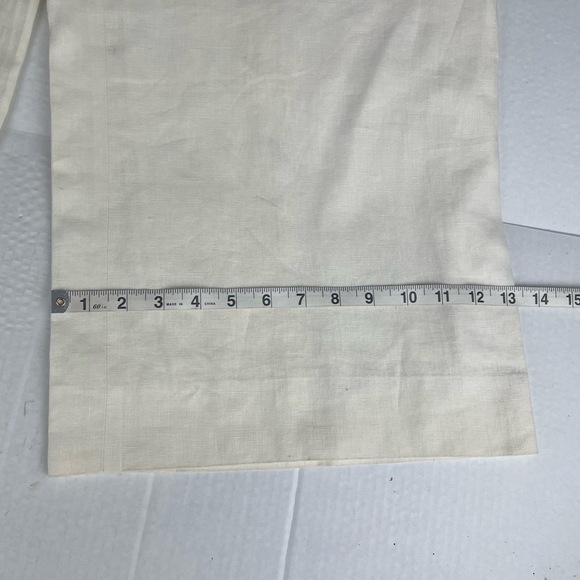 Armani Collezioni Cream Linen Wide Leg Side Zipper Pants Women's Size 14 - Picture 8 of 9